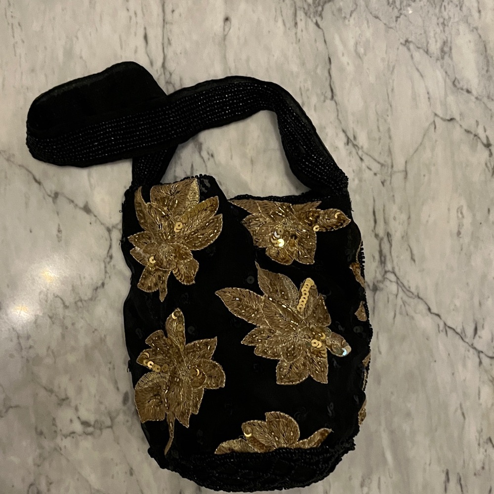 Zara Black and Gold Clutch